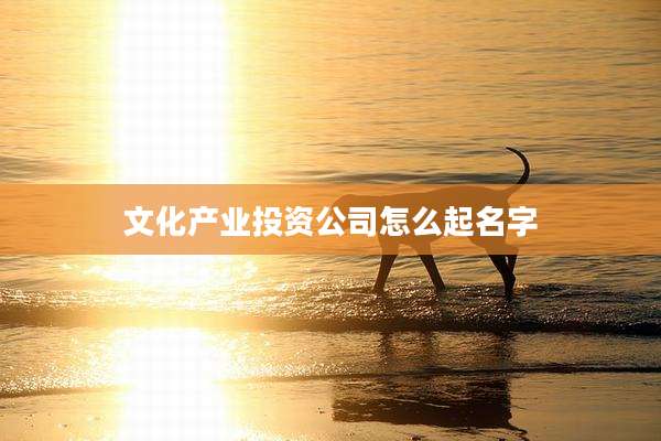文化产业投资公司怎么起名字