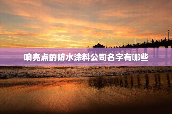响亮点的防水涂料公司名字有哪些