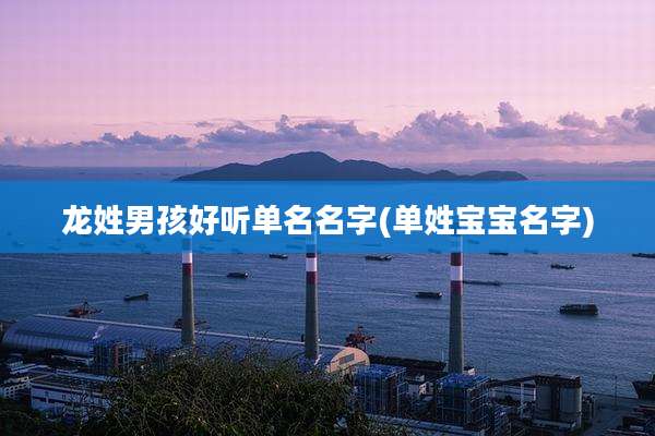 龙姓男孩好听单名名字(单姓宝宝名字)