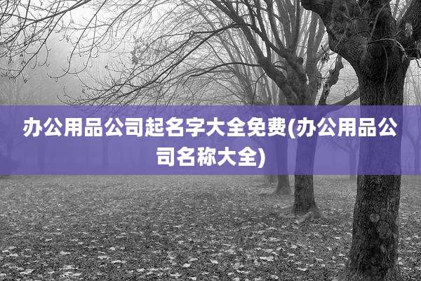 办公用品公司起名字大全免费(办公用品公司名称大全)