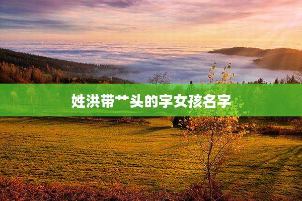 姓洪带艹头的字女孩名字