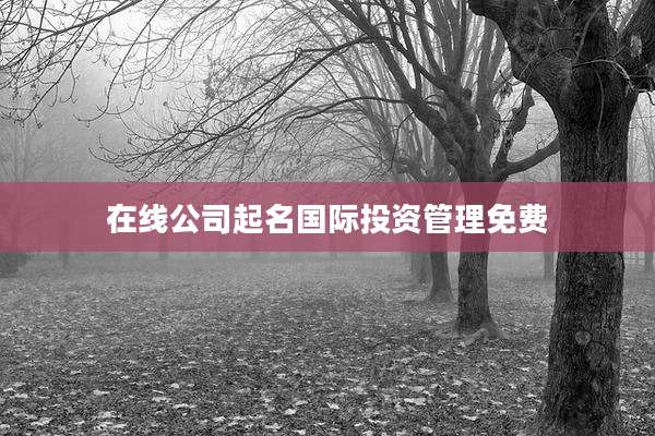 在线公司起名国际投资管理免费