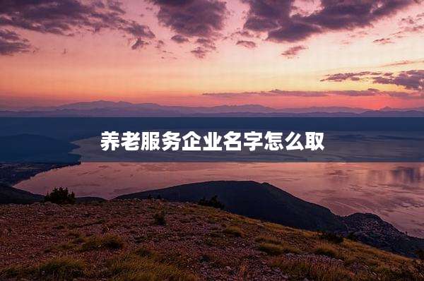 养老服务企业名字怎么取