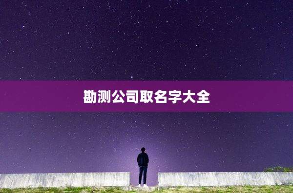 勘测公司取名字大全