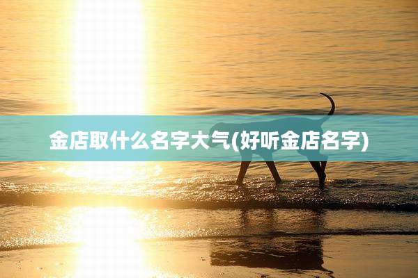 金店取什么名字大气(好听金店名字)