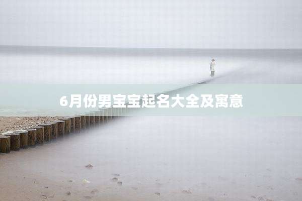 6月份男宝宝起名大全及寓意