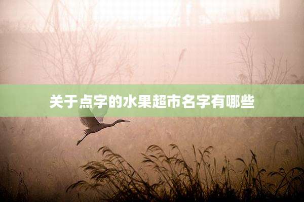 关于点字的水果超市名字有哪些