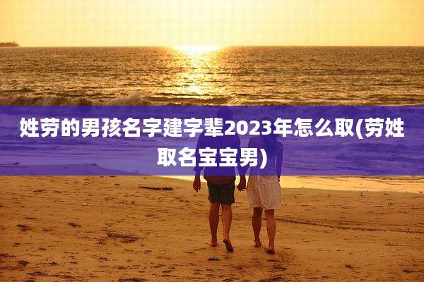 姓劳的男孩名字建字辈2023年怎么取(劳姓取名宝宝男)