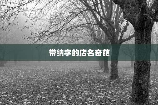 带纳字的店名奇葩