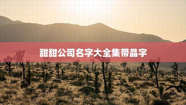 甜甜公司名字大全集带晶字