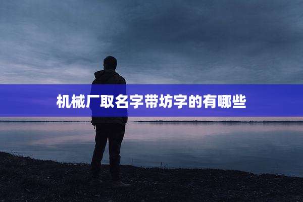 机械厂取名字带坊字的有哪些