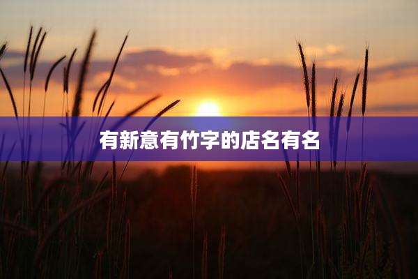 有新意有竹字的店名有名