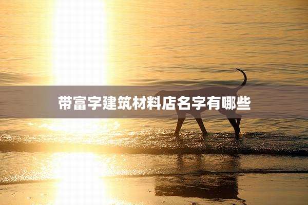 带富字建筑材料店名字有哪些