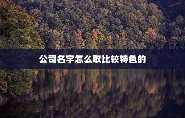 公司名字怎么取比较特色的