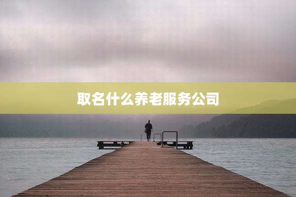 取名什么养老服务公司