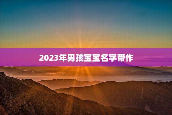 2023年男孩宝宝名字带作