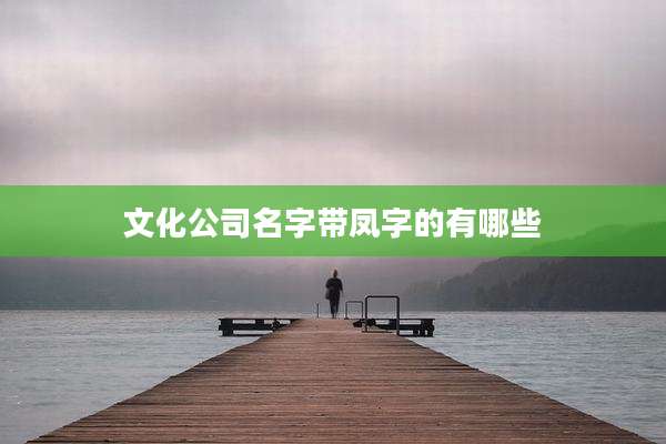 文化公司名字带凤字的有哪些