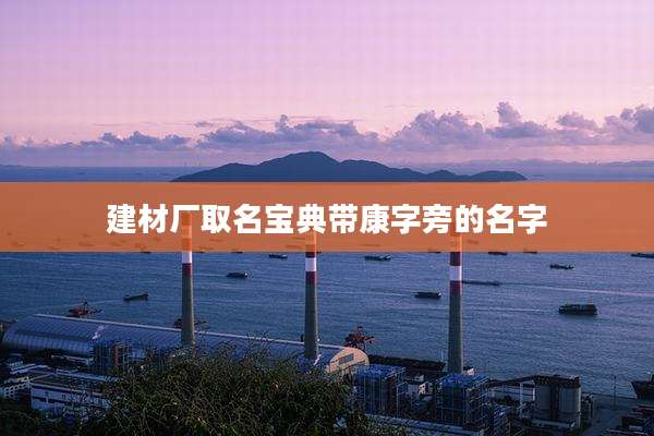 建材厂取名宝典带康字旁的名字