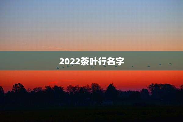2022茶叶行名字