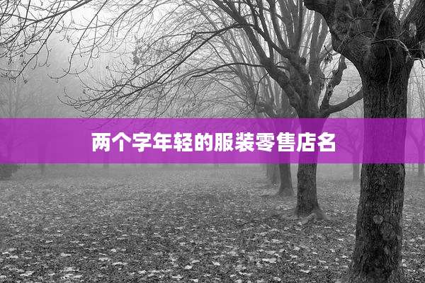 两个字年轻的服装零售店名