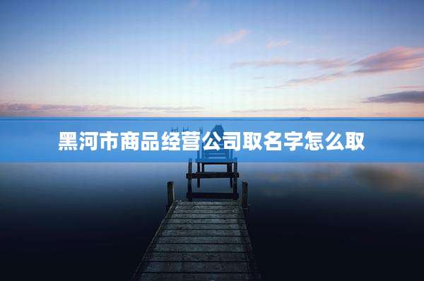 黑河市商品经营公司取名字怎么取