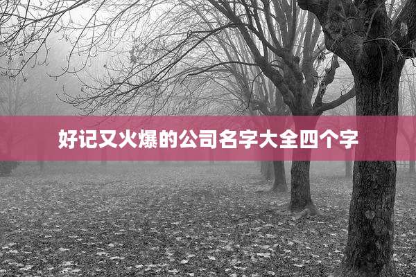 好记又火爆的公司名字大全四个字