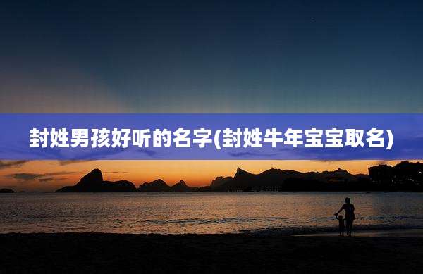 封姓男孩好听的名字(封姓牛年宝宝取名)