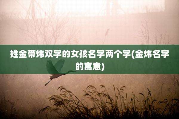姓金带炜双字的女孩名字两个字(金炜名字的寓意)