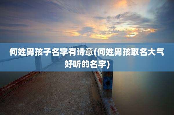 何姓男孩子名字有诗意(何姓男孩取名大气好听的名字)