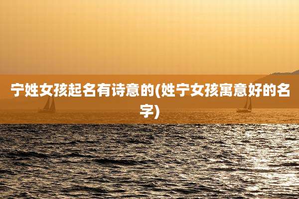 宁姓女孩起名有诗意的(姓宁女孩寓意好的名字)