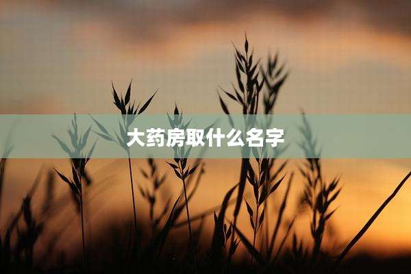 大药房取什么名字