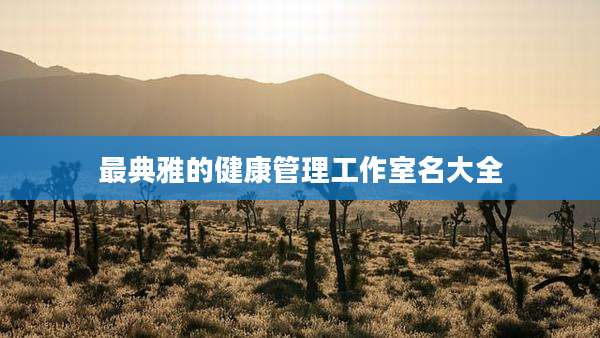 最典雅的健康管理工作室名大全