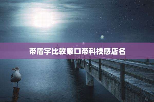 带盾字比较顺口带科技感店名