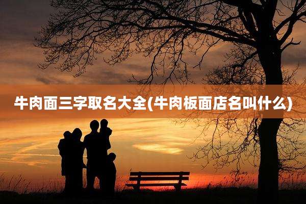 牛肉面三字取名大全(牛肉板面店名叫什么)