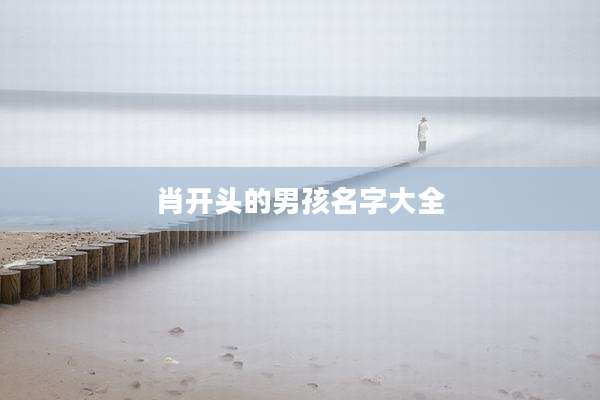 肖开头的男孩名字大全