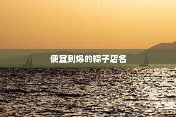 便宜到爆的粽子店名