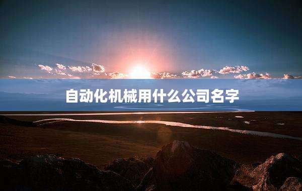 自动化机械用什么公司名字