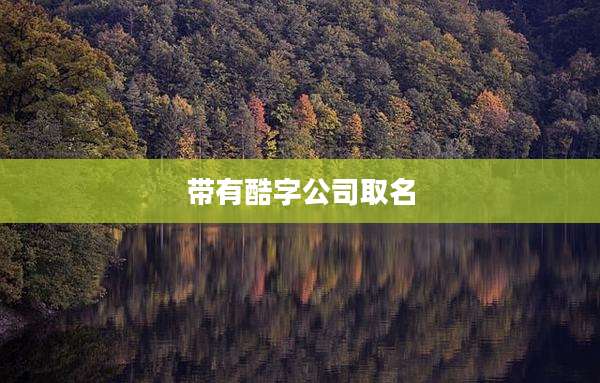 带有酷字公司取名