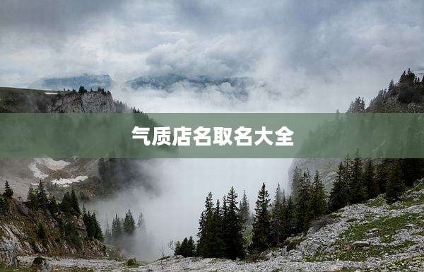 气质店名取名大全
