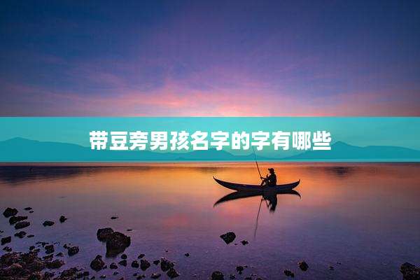 带豆旁男孩名字的字有哪些