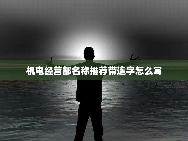机电经营部名称推荐带连字怎么写