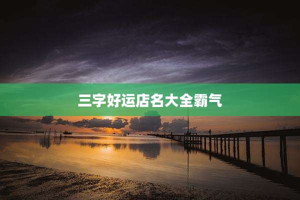 三字好运店名大全霸气