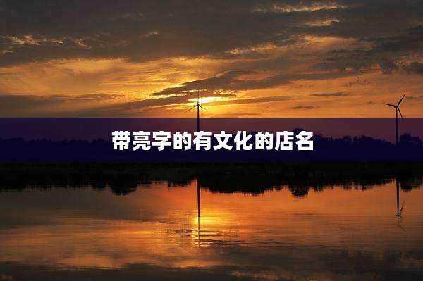 带亮字的有文化的店名