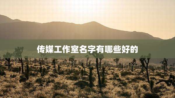传媒工作室名字有哪些好的