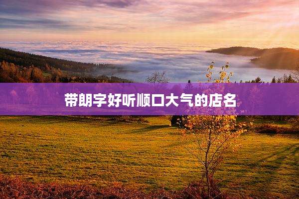 带朗字好听顺口大气的店名