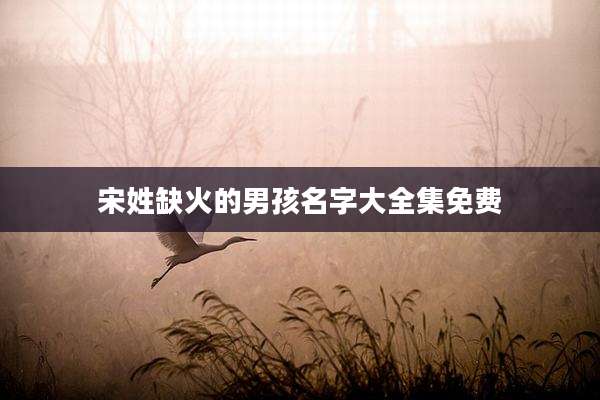 宋姓缺火的男孩名字大全集免费