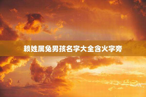 赖姓属兔男孩名字大全含火字旁