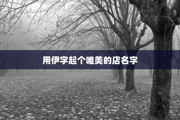 用伊字起个唯美的店名字