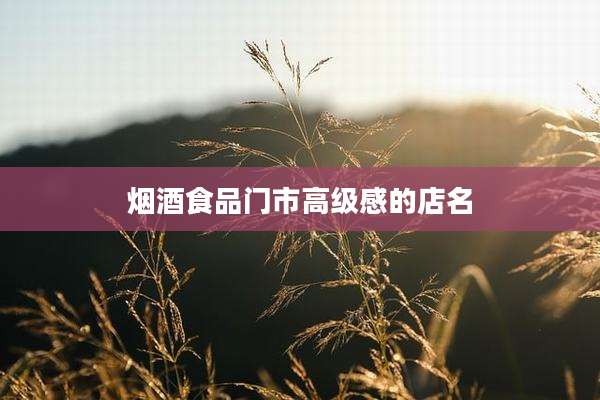烟酒食品门市高级感的店名