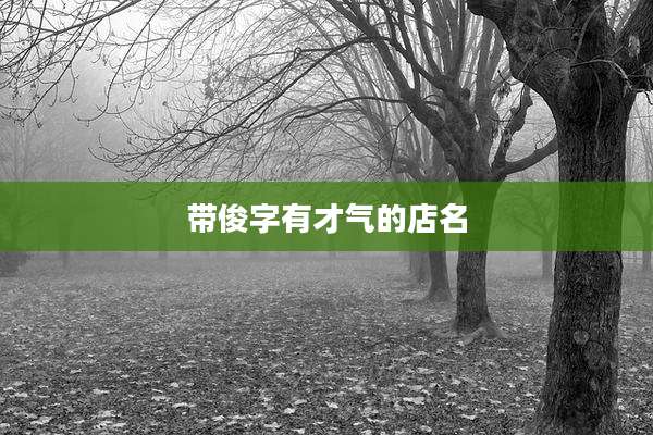 带俊字有才气的店名